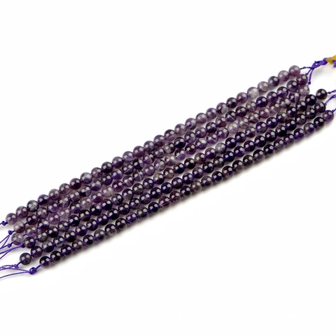 Natural Amethyst Round Beads Purple Gemstone Loose Beads For DIY Jewelry Making Polished Crystal Stones Strand