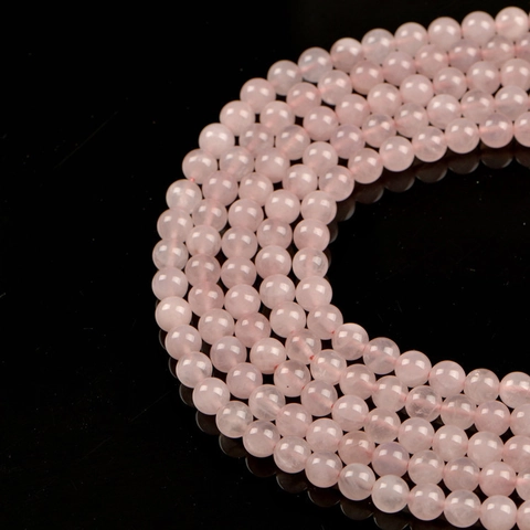 Natural Rose Quartz Round Loose Beads Pink Crystal Stone For Jewelry Making DIY Bracelet Necklace Handmade Polished Beads