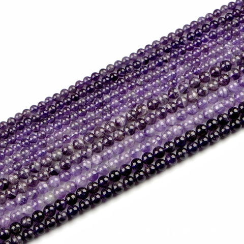 Natuurlijke Amethist Ronde Kralen Voor Sieraden Maken DIY Paarse Edelsteen Losse Kralen Voor Handgemaakte Armbanden Kettingen Ambachten