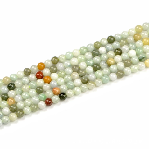 Natural Multi-color Jadeite Round Beads Loose Gemstone Strand For DIY Jewelry Making Bracelet Necklace Accessories