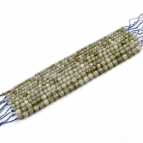 Natural Labradorite Faceted Round Beads For Jewelry Making DIY Loose Stone Beads Bracelet Necklace Accessory Craft Material