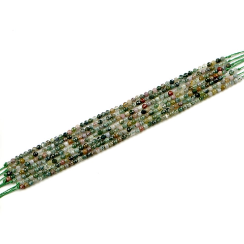 Natuurlijke Indiase Agaat Gefacetteerde Ronde Kralen Edelsteen Losse Kralen Voor DIY Sieraden Maken Ketting Armband Veelkleurig 20cm