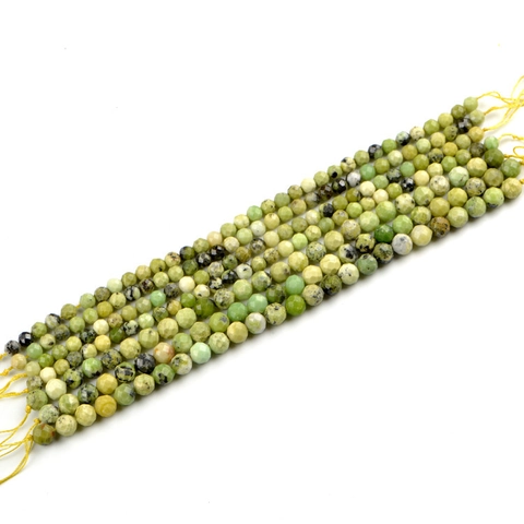 Faceted Round Green Australian Jade Beads Natural Stone Loose Spacer Beads For DIY Jewelry Making Necklaces Bracelets