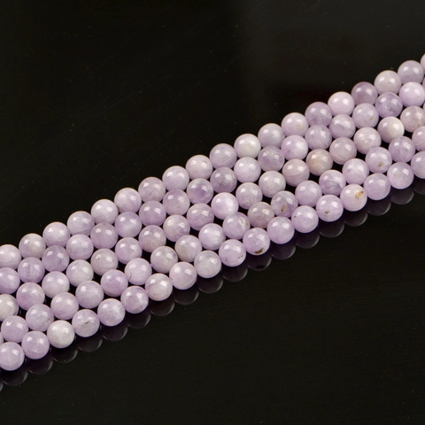Natural Purple Kunzite Round Beads Smooth Loose Gemstone Beads For Jewelry Making DIY Bracelet Necklace