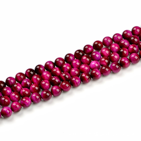 Natural Rose Red Tiger Eye Round Beads Loose Stone For DIY Jewelry Making Bracelet Necklace Handcrafted Findings Crafts