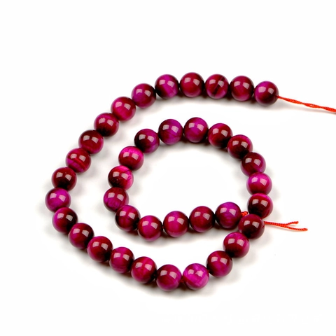 Natural Rose Red Tiger Eye Round Beads Loose Stone For DIY Jewelry Making Bracelet Necklace Handcrafted Findings Crafts