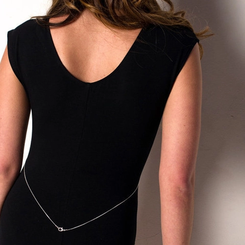 Collana a Catena per il Corpo in Lega con Cerchio Minimalista Sexy per Donna Oro Argento Regolabile Gioielli da Spiaggia