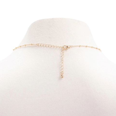 Fashion Alloy Synthetic Turquoise Water Drop Heart Pendant Necklace Gold Silver Color Satellite Chain Clavicle Jewelry