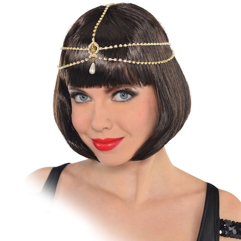 Catena per Testa Multistrato Vintage Boemo con Strass e Perla Artificiale Accessorio da Fronte per Donna Gioielli Matrimonio