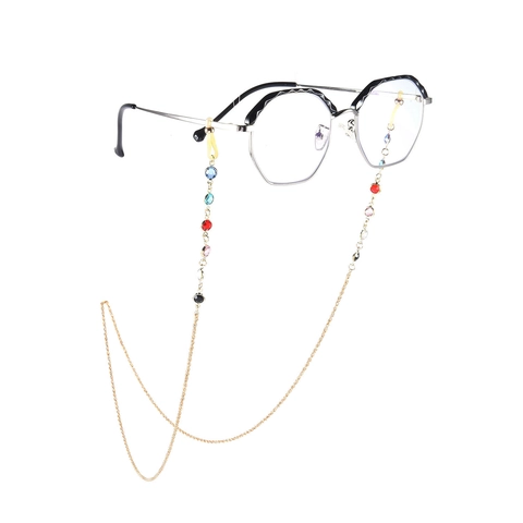 Catena per Occhiali alla Moda in Lega Strass Malocchio per Donna Vintage Cordoncino per Occhiali Colorati Gioielli