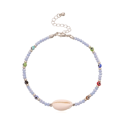 Böhmisch Muschel Böser Blick Künstliche Perlen Fußkettchen Für Damen Strand Schmuck Künstliche Perle Bunte Harzperle Verstellbar Fußkette Geschenk