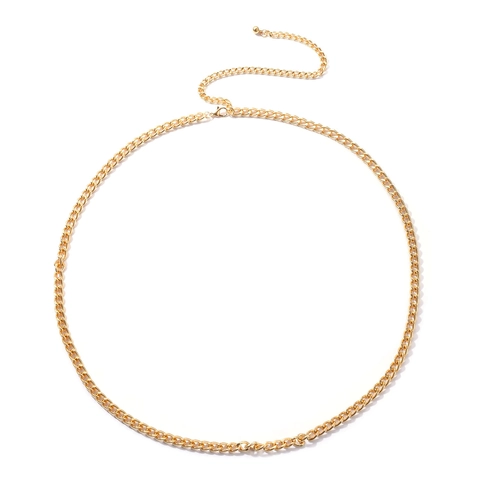 Vrouwen Sexy Punk Legering Metalen Ketting Lichaamsketting Retro Enkele Laag Goud Zilver Taille Ketting Verstelbare Buikriem