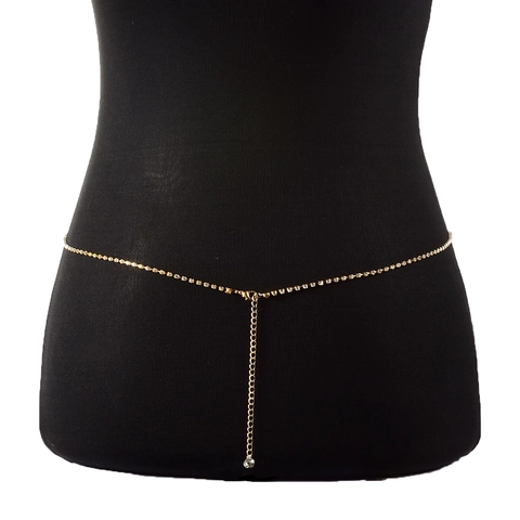 Catena per il Corpo in Metallo Punk per Donna Sexy Lega Intarsiata di Strass Catena da Vita Regolabile Catena per la Pancia Vintage