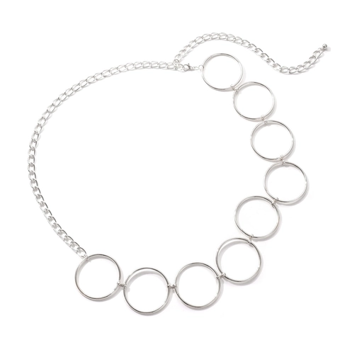 Western Punk Sexy Metal Circle Ring Body Waist Chain Adjustable Alloy Hollow Round Link Belt For Women Party Club Nightlife