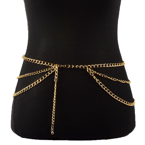 Sexy Catena per il Corpo in Lega Multistrato per Donna Cintura in Vita con Nappa in Metallo Punk Vintage Gioielli
