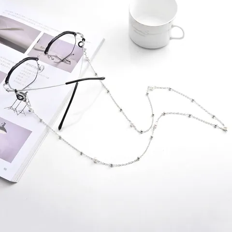 Elegant Alloy Glasses Chain With Artificial Pearl Beads For Women Fashion Eyewear Lanyard Sunglasses Anti-lost Strap Jewelry