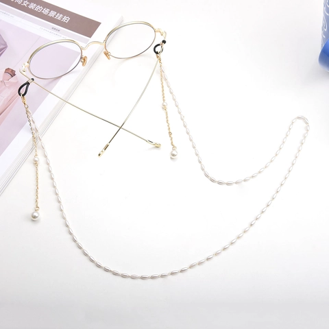 Elegant Alloy Artificial Pearl Glasses Chain For Women Golden Metal Eyewear Strap Anti-Slip Mask Hanging Chain Jewelry