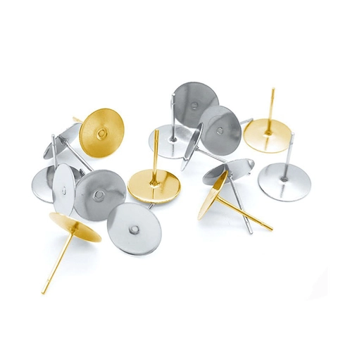 316 Stainless Steel Flat Head Earring Posts Gold Silver Rose Gold Plated DIY Jewelry Making Findings Earring Pins