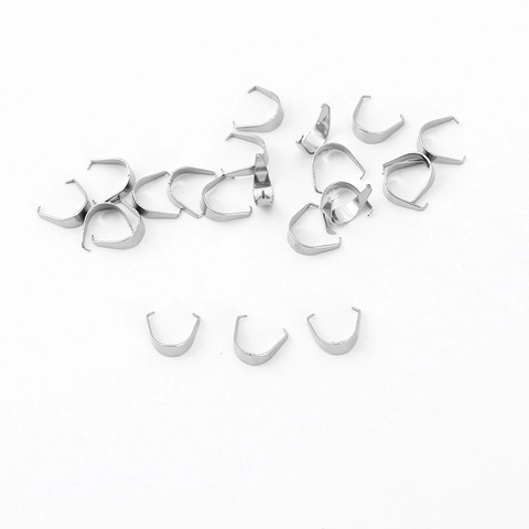 Edelstahl Pinch Bails Für Schmuckherstellung DIY Halskette Anhänger Verbinder Gold Silber Roségold Schwarz Bails
