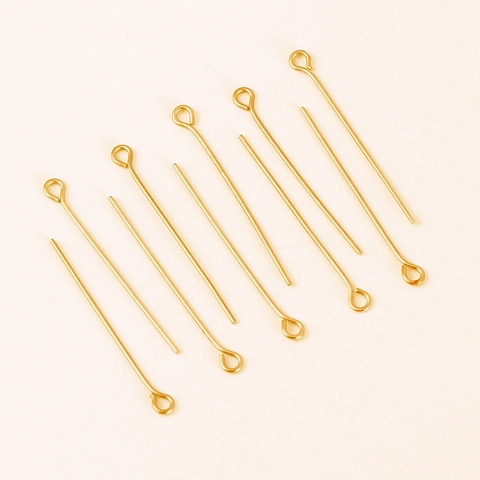 Stainless Steel Eye Pins For Jewelry Making DIY Beading Accessories Gold Silver Metal Craft Connectors Pins Jewelry Findings