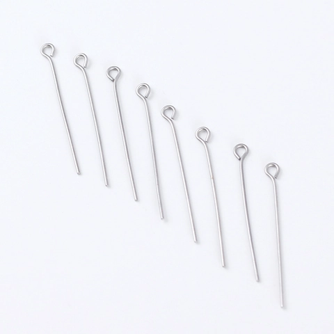 Stainless Steel Eye Pins For Jewelry Making DIY Beading Accessories Gold Silver Metal Craft Connectors Pins Jewelry Findings