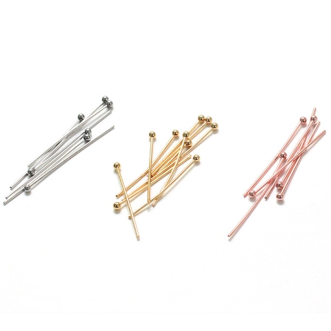 DIY Stainless Steel Ball Head Pins For Jewelry Making Gold Silver Round Head Beading Pins Handmade Jewelry Findings Accessories