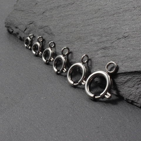 304 Stainless Steel Spring Ring Clasps Vacuum Plating Connector For DIY Jewelry Making Necklace Bracelet Findings Accessory