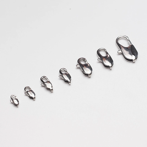 High Polished Stainless Steel Lobster Clasp For DIY Jewelry Making Findings Bracelet Necklace Connector Buckle Silver Tone