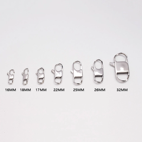 316L Stainless Steel Lobster Clasp High Polished Square Connection Buckle For DIY Jewelry Making Necklace Bracelet Finding
