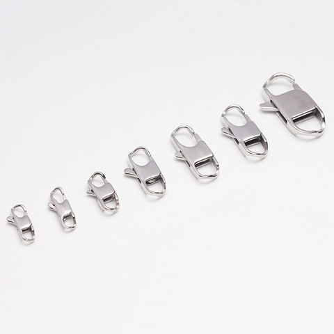 316L Stainless Steel Lobster Clasp High Polished Square Connection Buckle For DIY Jewelry Making Necklace Bracelet Finding