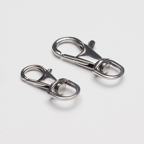 316 Stainless Steel Swivel Lobster Clasp Hook For Keychains Bags DIY Jewelry Findings Silver Mirror Polished Hardware Accessory
