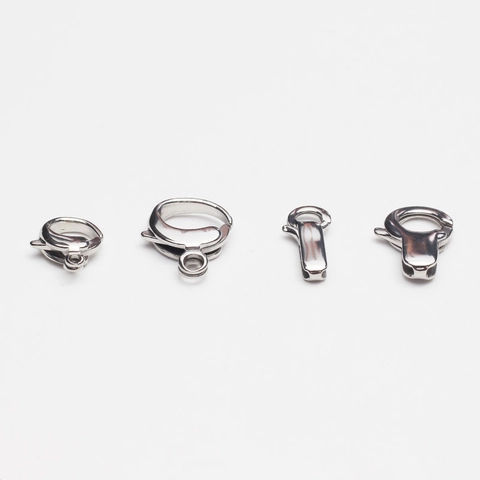 High Polished Stainless Steel Lobster Clasp Jewelry Findings Connection Buckle For Necklace Bracelet Bag DIY Making