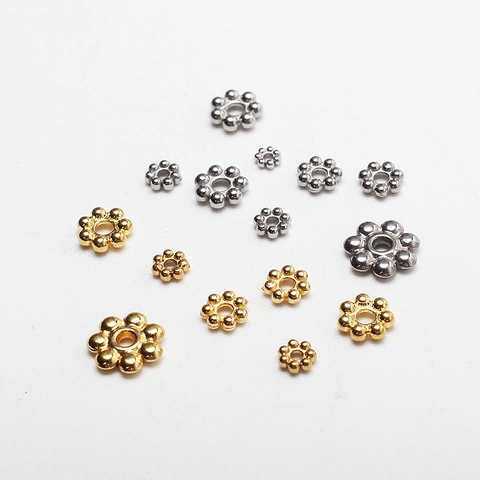 Stainless Steel Flower Spacer Beads Snowflake Shape Metal Loose Beads For DIY Necklace Bracelet Jewelry Making Accessories