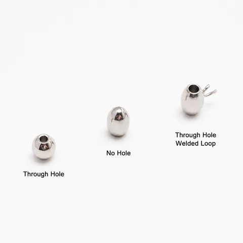 Stainless Steel Oval Rice Beads Center Drilled Loose Spacer Beads DIY Jewelry Making Accessories For Necklace Bracelet