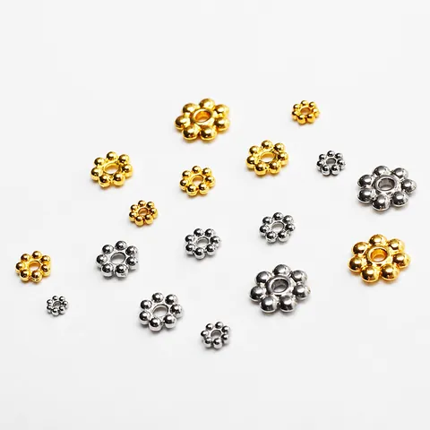 Stainless Steel Flower Spacer Beads Snowflake Shape Metal Loose Beads For DIY Necklace Bracelet Jewelry Making Accessories
