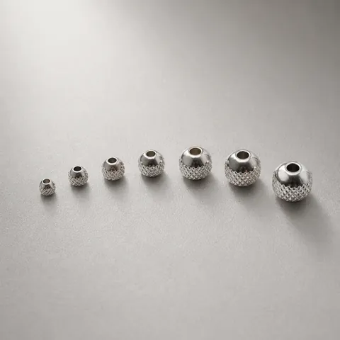 Stainless Steel Grid Textured Spacer Beads Geometric Round Loose Metal Beads For DIY Bracelet Necklace Jewelry Making Accessory