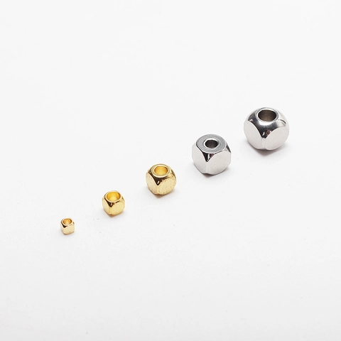 Stainless Steel Square Cube Beads Minimalist Geometric Spacer Beads For DIY Bracelet Necklace Making Loose Beads Jewelry Findings