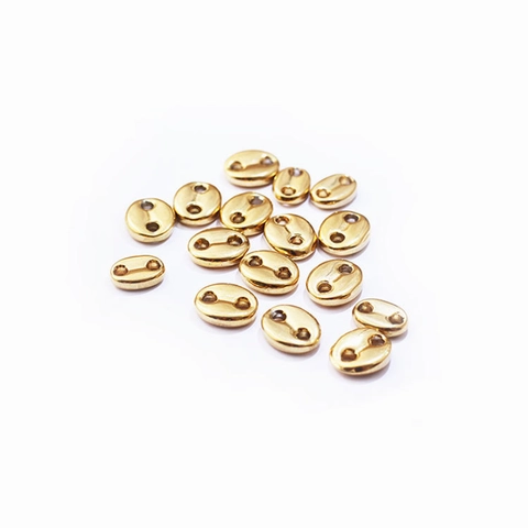 Stainless Steel Coffee Bean Beads Pig Nose Double Hole Jewelry Findings For DIY Necklace Bracelet Making Accessories Gold Silver