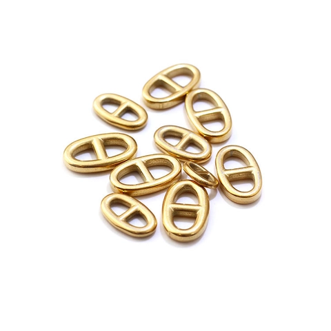 Stainless Steel Pig Nose Coffee Bean Connector DIY Jewelry Findings For Necklace Bracelet Making Electroplated Metal Anchor Chain Link