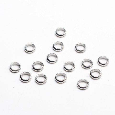 Stainless Steel Spacer Beads Curved Surface Positioning Rings Seamless Radian Beads For DIY Jewelry Making Accessories Silver Gold