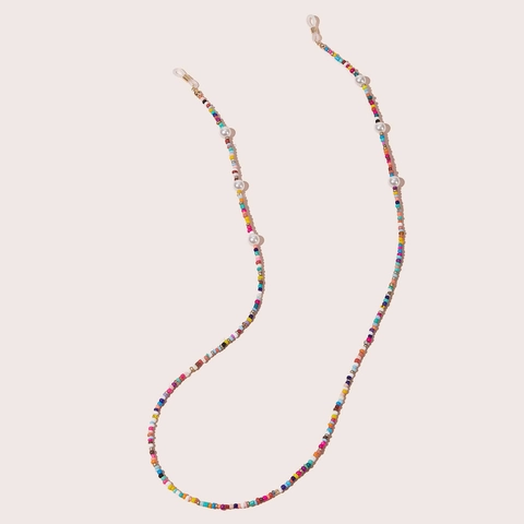 Colorful Seed Bead Glasses Chain For Women Artificial Pearl Non-Slip Eyewear Strap Mask Holder Fashion Jewelry Neck Strap