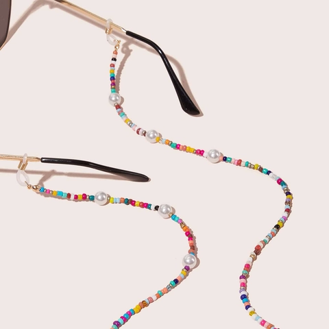Colorful Seed Bead Glasses Chain For Women Artificial Pearl Non-Slip Eyewear Strap Mask Holder Fashion Jewelry Neck Strap
