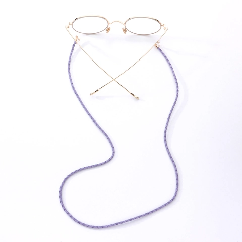 Chaîne de Lunettes en Cuir PU Tressé pour Femmes Cordon de Masque Multifonctionnel Avec Fermoir Mousqueton en Alliage Et Boucle en Silicone
