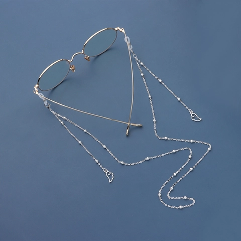 Engelsflügel Brillenkette Metallperle Rutschfeste Brillenfassung Halskette Maske Lanyard Dekorativer Schmuck Für Damen Mädchen