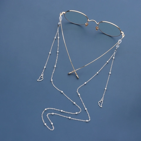 Engelsflügel Brillenkette Metallperle Rutschfeste Brillenfassung Halskette Maske Lanyard Dekorativer Schmuck Für Damen Mädchen