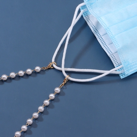 Faux Artificial Pearl Glasses Chain For Women Fashion Mask Lanyard Metal Bead Alloy Eyewear Retainer Strap Multipurpose Jewelry