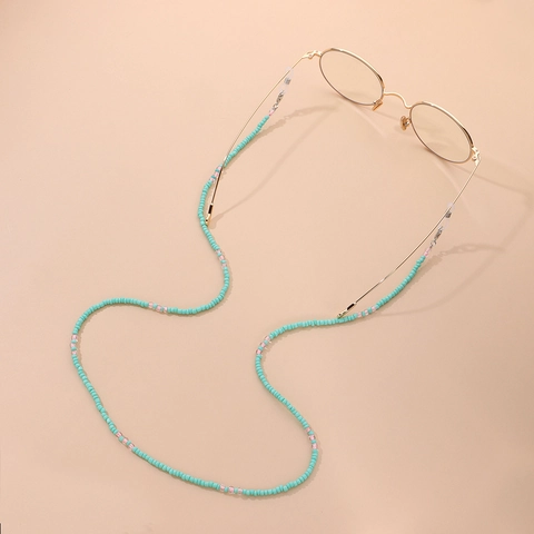 Fashion Beaded Eyeglass Chain For Women Boho Seed Bead Sunglasses Strap Lanyard Holder Mask Chain With Silicone Loops
