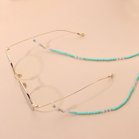 Fashion Beaded Eyeglass Chain For Women Boho Seed Bead Sunglasses Strap Lanyard Holder Mask Chain With Silicone Loops