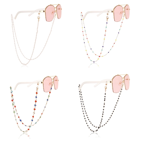 Chaîne de Lunettes en Alliage de Mode Avec Perles Artificielles Strass Cordon de Masque Anti-Perte pour Accessoires de Lunetterie Femmes