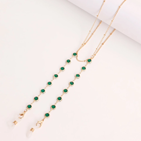 Alloy Rhinestone Evil Eye Glasses Chain Artificial Pearl Mask Lanyard For Women Fashion Anti-lost Decorative Eyewear Strap